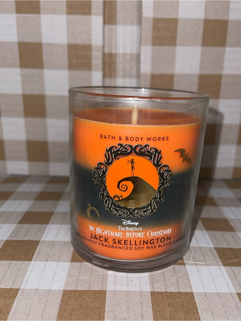 BATH & BODY WORKS NIGHTMARE BEFORE CHRISTMAS JACK SKELLINGTON SINGLE WICK CANDLE